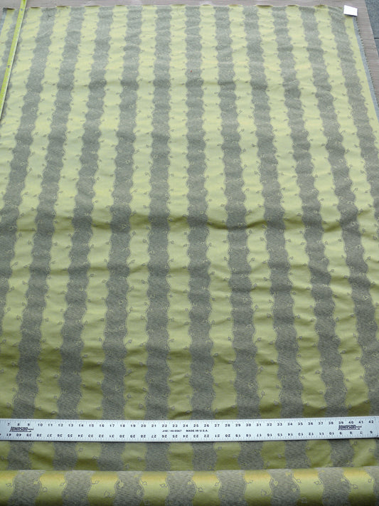Bty Old World Weavers Silk Leaves Stripe Gold Yellow Foliage MSRP USD216/y
