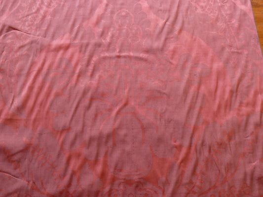 Antique Bolt! 20yards 100% Silk Damask Hunter Damask Burgundy Red