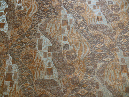 Bty Klimt 100% Silk Lampas! Art Deco 440 Cloudy Green Bronze Brown MSRP USD 275/y