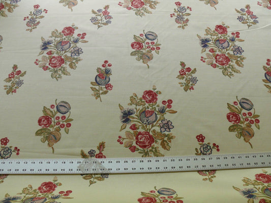 Bty Lee Jofa Walton Sprig Hand Blocked Linen Chintz Print Rose Plum Pomegranate Bouquet MSRP USD 180Y