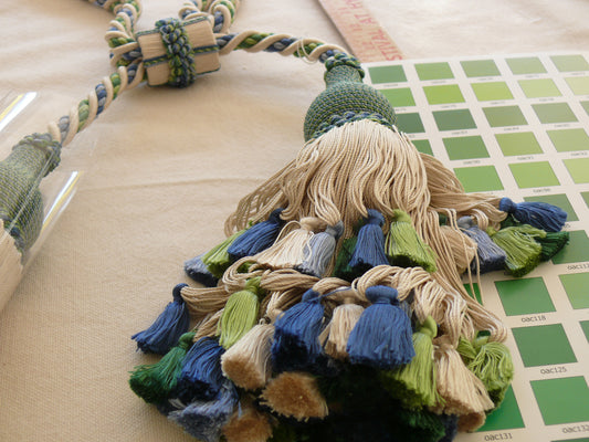 Scalamandre Lyon 100% Silk Tieback Green Blue