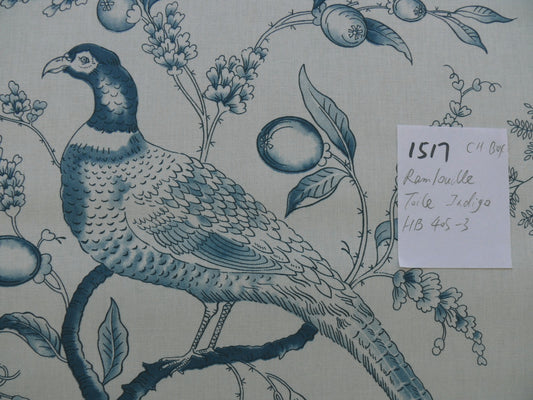Clarence House Rambouillet Toile de Jouy Bird Flower Tree of Life Chinoiserie Indigo Blue White #1517