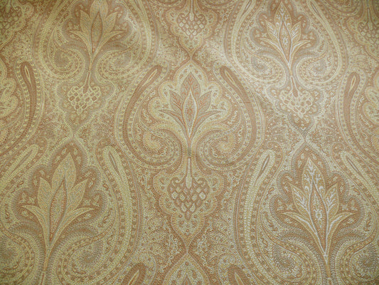 By Yard Lee Jofa Sarsen Paisley Gilt Gold Classy Silk Damask Renaissance MSRP USD 176/yard