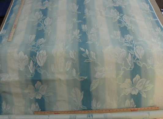 By Yard Lee Jofa Magnolia Damask Aqua Weave Blue Cream MSRP USD296/yard