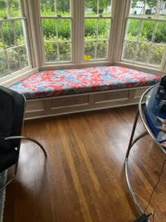 Brunschwig & Fils Shishi Blue Peony & Chinese Lion On Poppy Red MSRP USD336/y