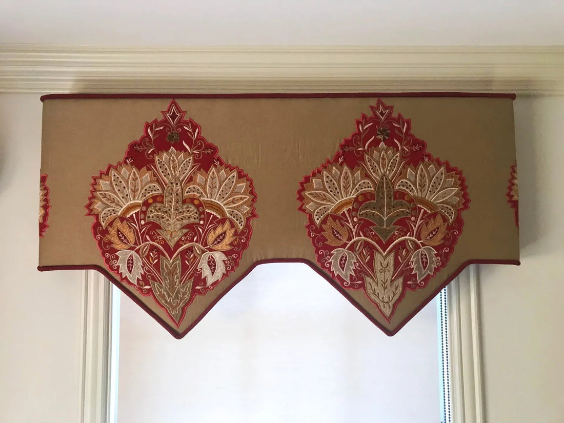 Lee Jofa Alexandria Silk/linen Embroidery Velvet Applique Cornice Project