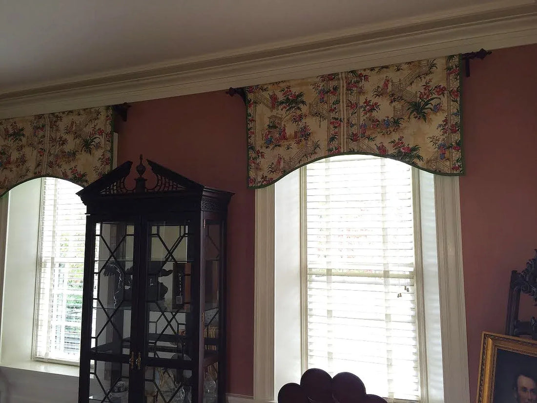 Lee Jofa Chinoiserie Staircase Jasmine Gold Chintz Valances