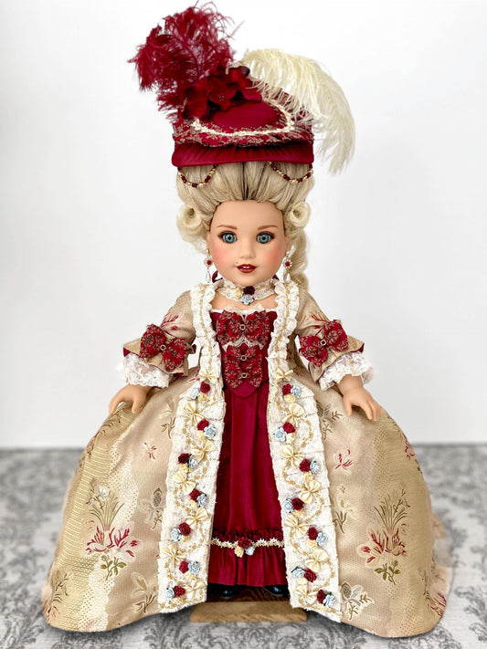 A Timeless Masterpiece: Custom Gown in 100% Silk Lampas Garden Trail French Lace