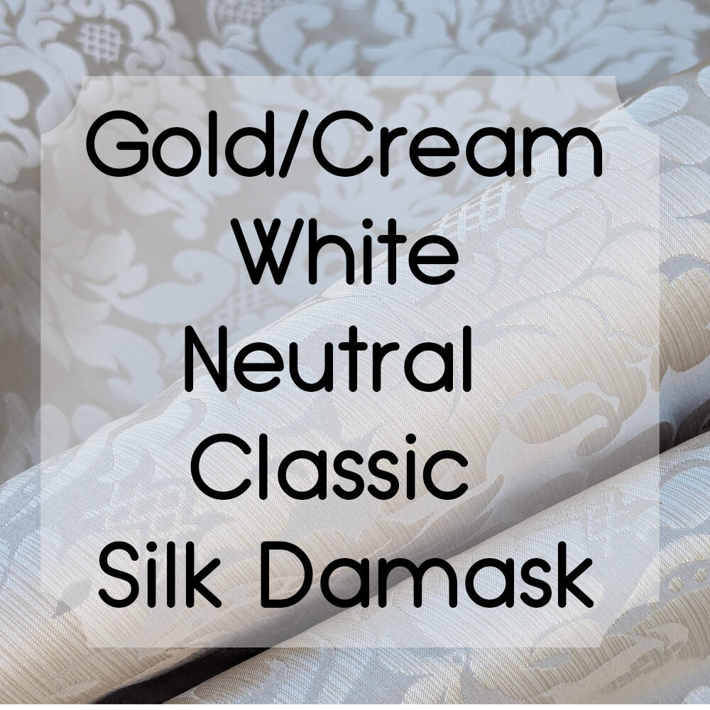 Gold/cream/white/neutral Classic silk damask