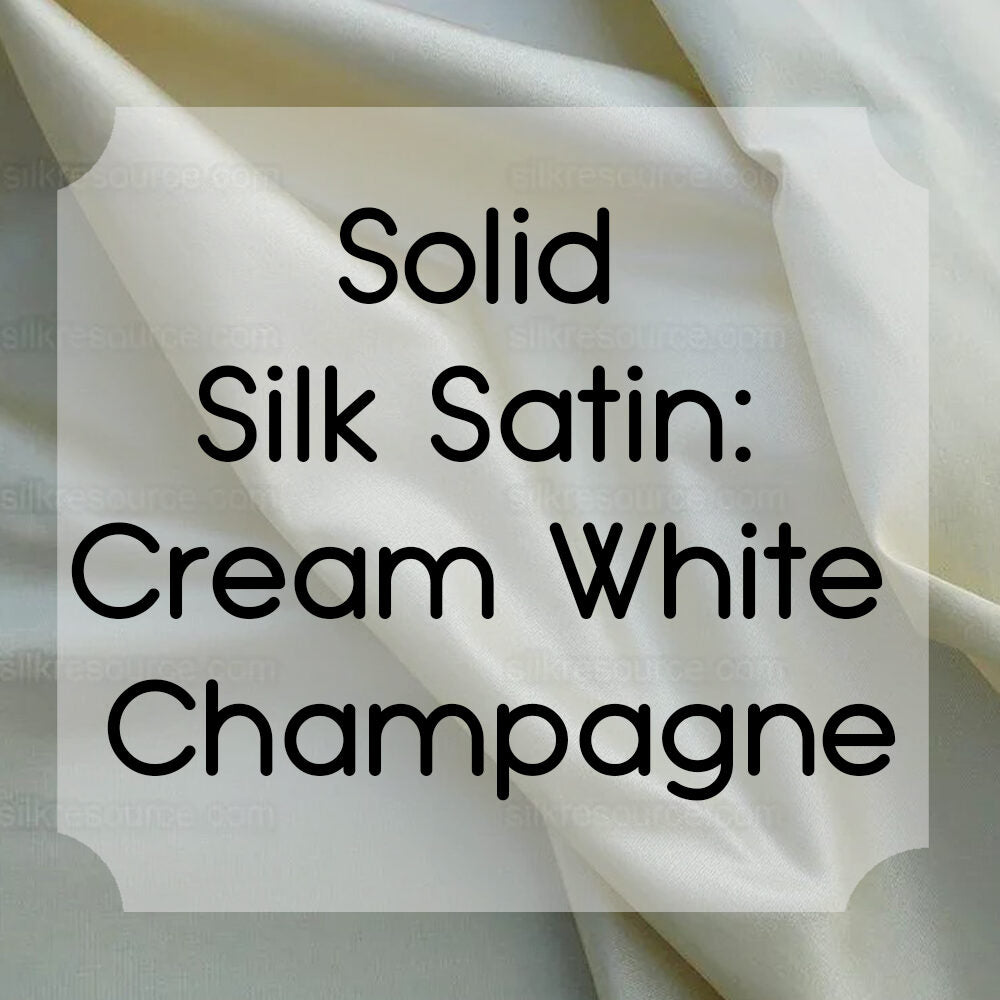 Solid Silk Satin: Cream White Champagne