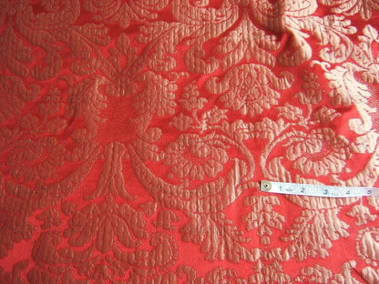 World Wide Fabric Silk Damask Scarlet Red Paisley Mondavi