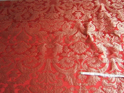 World Wide Fabric Silk Damask Scarlet Red Paisley Mondavi