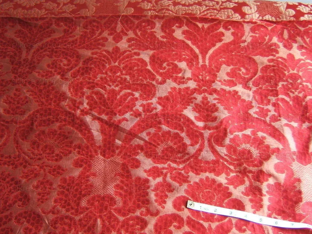 World Wide Fabric Silk Damask Scarlet Red Paisley Mondavi