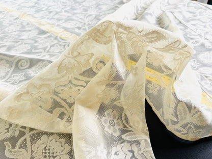 1.83yard Scalamandre Uffizi Sheer-lace Scotland 68"wide Rose Pomegranate Lily MSRP USD 212/Y