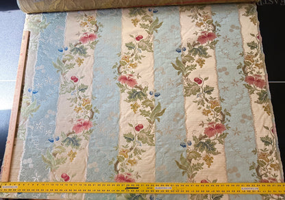 Scalamandre Colony  Villa Lante Stripe Multi on Sky Blue Renaissance Classic MSRP USD 618/y