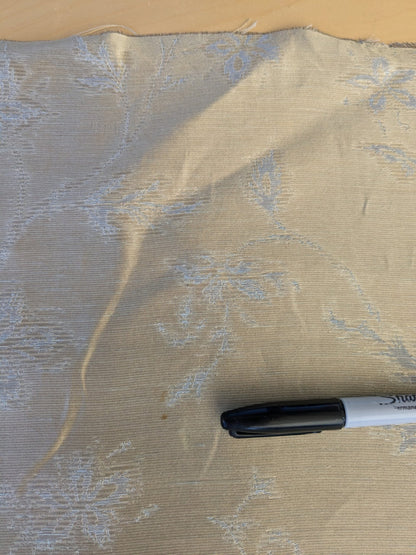 0.9 y Defects Scalamandre Serene "semi-sheer" Silk Pale Sky Blue Cream Old World Weavers MSRP USD 84/y