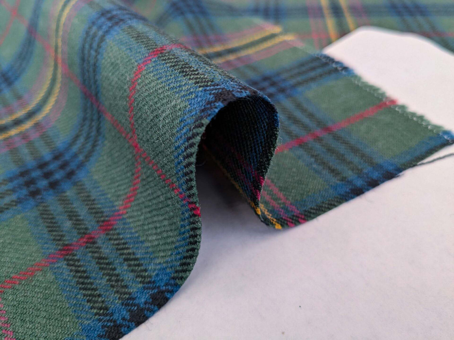 Scottish Sky Tartan Plaid 100% Wool Reversible Green Pink Red Orange Blue MSRP USD 289