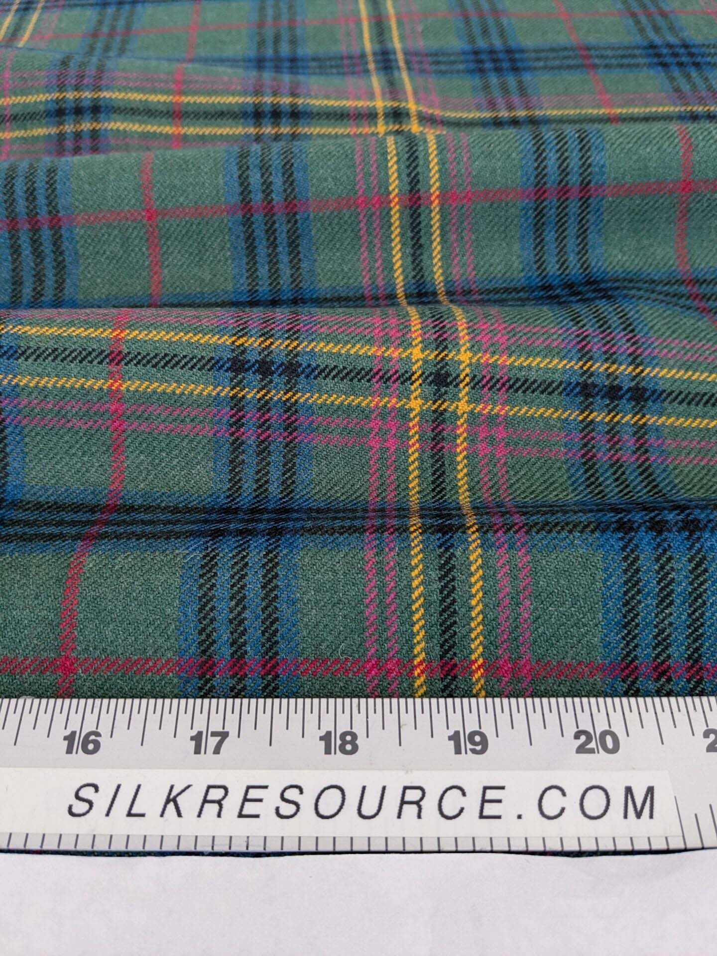 Scottish Sky Tartan Plaid 100% Wool Reversible Green Pink Red Orange Blue MSRP USD 289