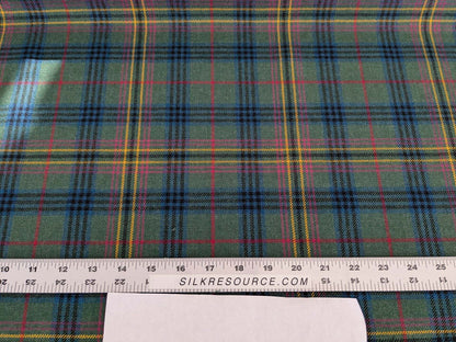 Scottish Sky Tartan Plaid 100% Wool Reversible Green Pink Red Orange Blue MSRP USD 289