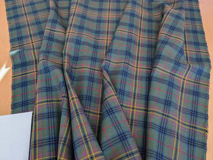 Scottish Sky Tartan Plaid 100% Wool Reversible Green Pink Red Orange Blue MSRP USD 289