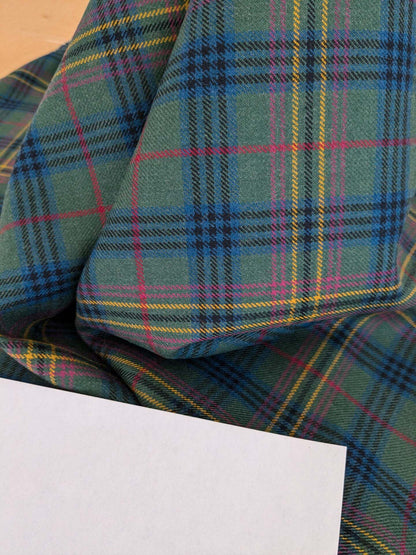 Scottish Sky Tartan Plaid 100% Wool Reversible Green Pink Red Orange Blue MSRP USD 289