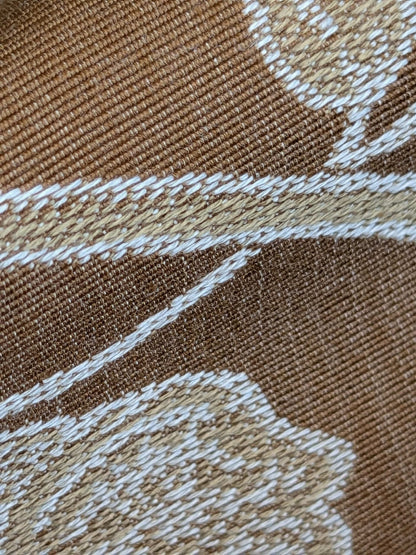 By Yd Lee Jofa Kalabagh Weave Curry Burnt Gold Tiger Sniffs Rose MSRP USD 259/y Border One Side