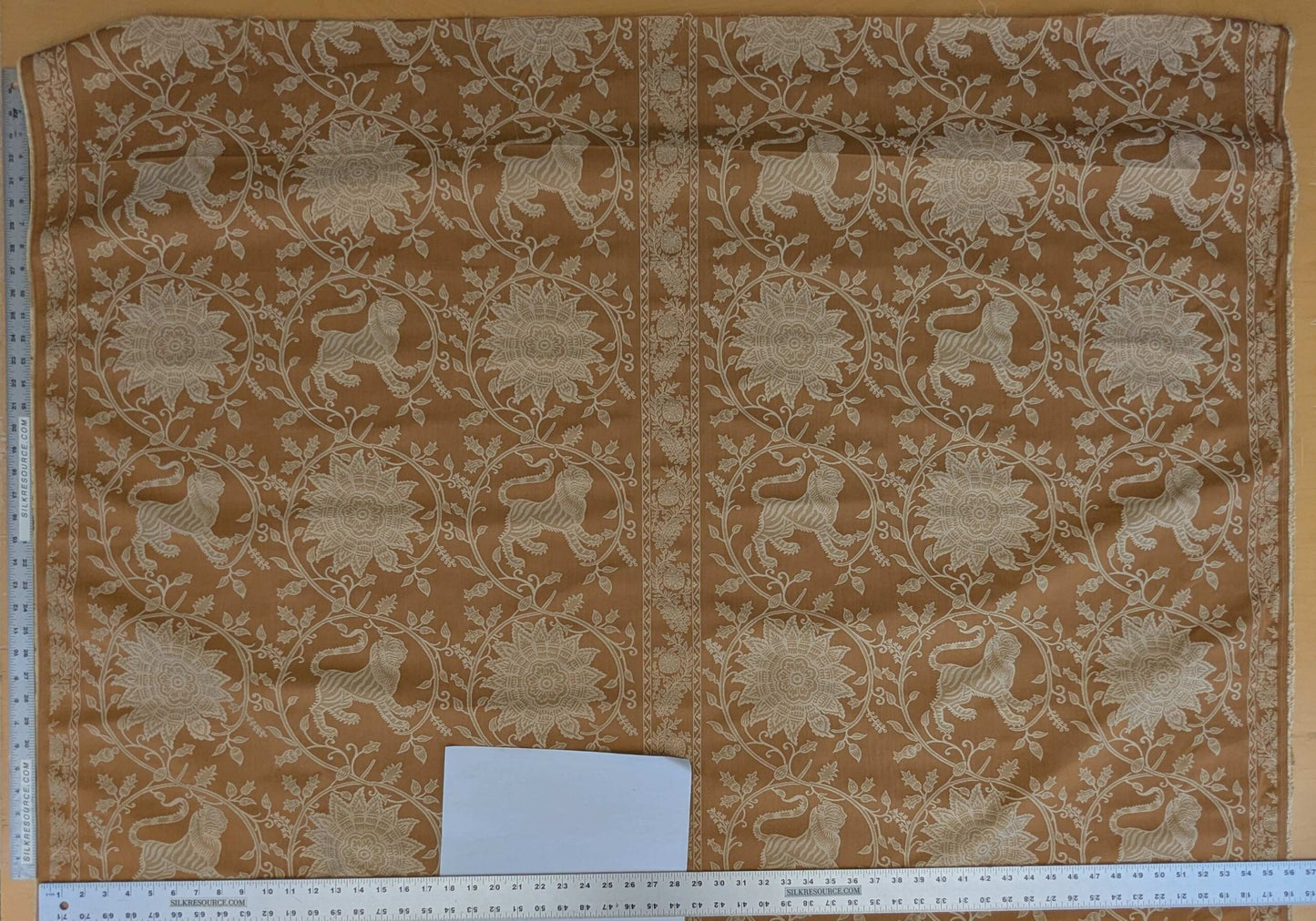 By Yd Lee Jofa Kalabagh Weave Curry Burnt Gold Tiger Sniffs Rose MSRP USD 259+/y Border BOTH Sides