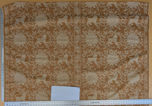 By Yd Lee Jofa Kalabagh Weave Curry Burnt Gold Tiger Sniffs Rose MSRP USD 259+/y Border BOTH Sides