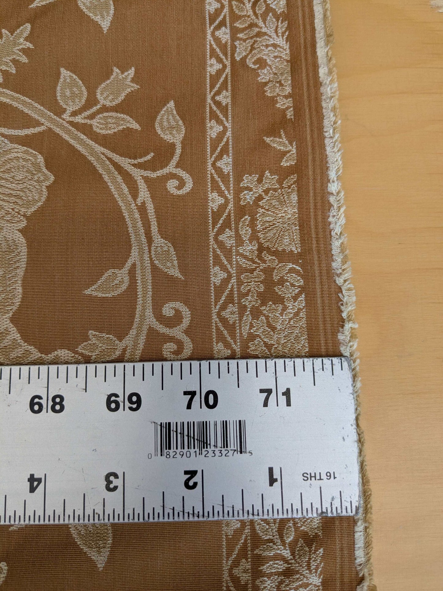 By Yd Lee Jofa Kalabagh Weave Curry Burnt Gold Tiger Sniffs Rose MSRP USD 259+/y Border BOTH Sides