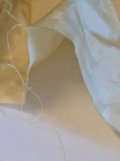 Lee Jofa Groundworks Fabrics 100% Silk Tinsmith Taffeta Pearly White Seersucker Bty