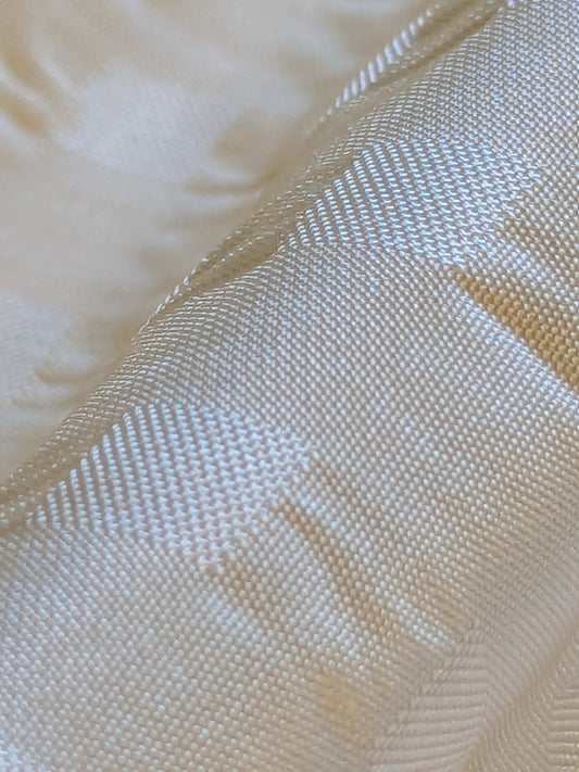 Lee Jofa Groundworks Fabrics 100% Silk Tinsmith Taffeta Pearly White Seersucker Bty