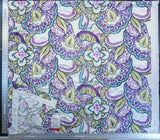Scalamandre Aldeco Tiffanys Violet Blue Purple Chartreuse Green Cotton Embroidery Floral - 2.4 yards