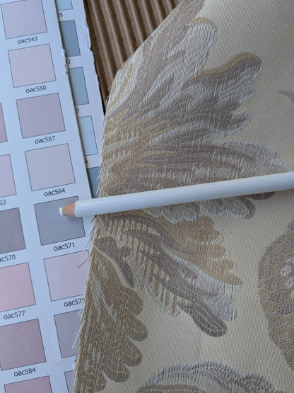 Scalamandre Grey Watkins Padua Beige Taupe Pomegranate Rose Botanical Woven Tapestry MSRP USD 364/y