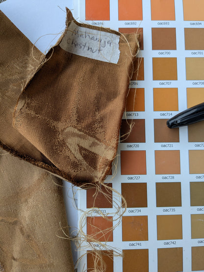 By Yard Scalamandre Gw Maharajah Chestnut Brown Silk Linen Damask Reversible MSRP USD 348/Y