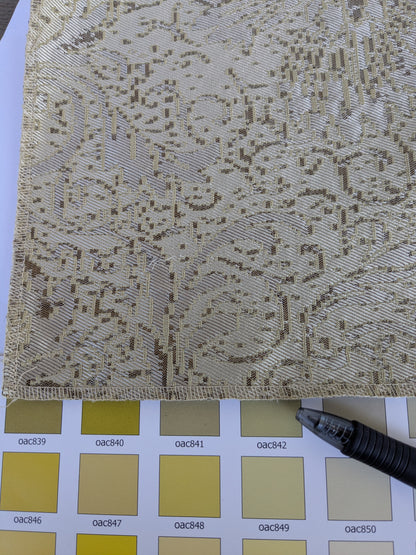 by yard Boboli Garden Silk Damask Italian Metallic Vanilla Cream White Gold MSRP USD 568/yard