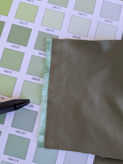 By Yard Lee Jofa Palais Silk Taffeta Olive Green 100% Silk True French Lyon Silk