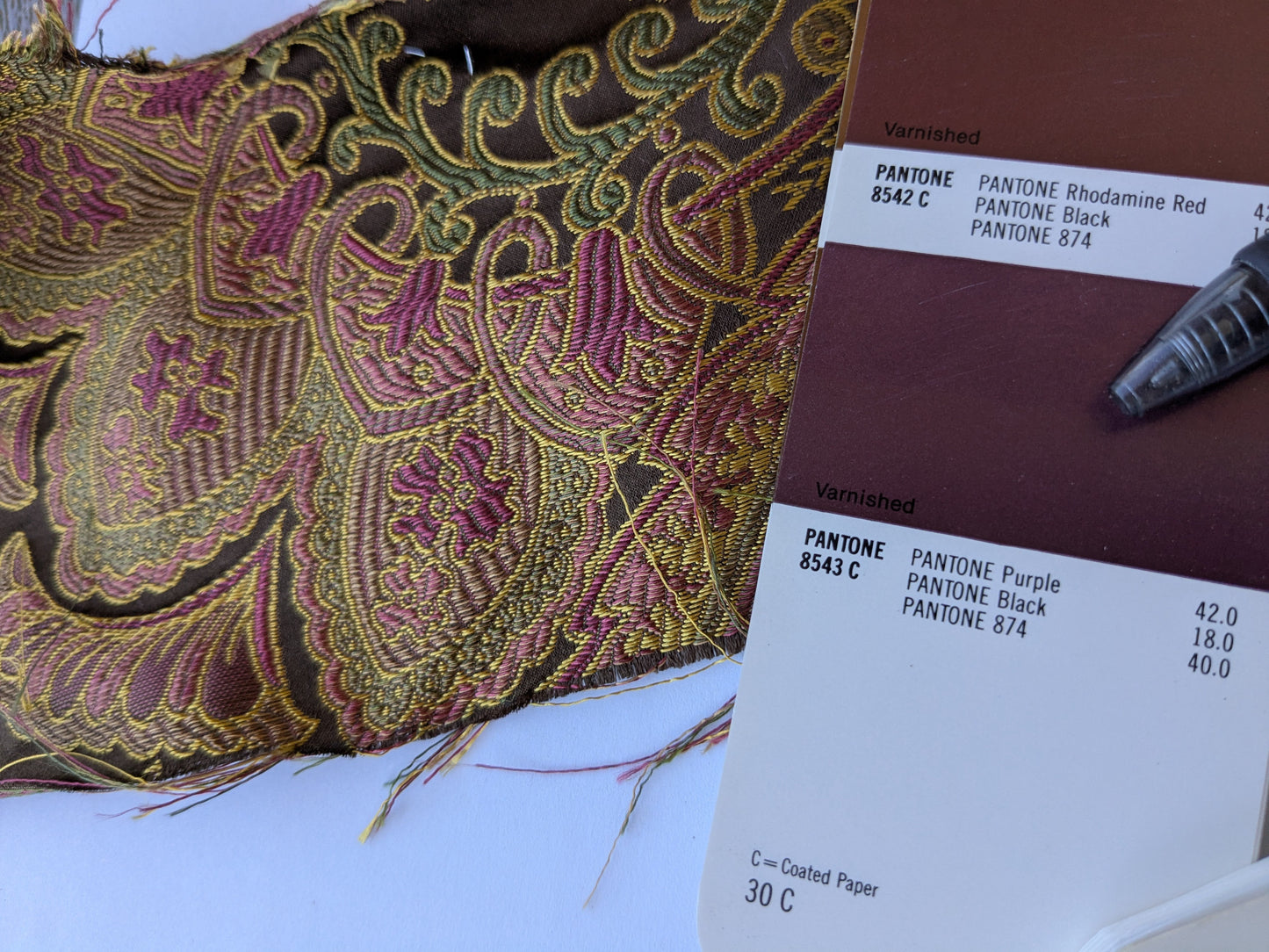 Scalamandre Fonthill Douglas Burgundy Brown Chocolate Red Green 100% Silk Paisley MSRP USD 336/Y
