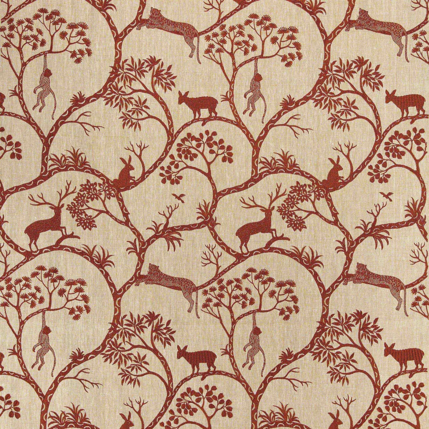 Special Order Cowtan and Tout Karoo Red Embroidery Beige Animals Tree Foliage MSRP USD364/y