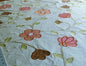 1 yard HiEnd Silk Applique Embroidery Large Crewel Peony Flower Red Orange Cream #1341