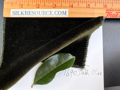 King's Silk Velvet Dark Olive Green Radiance Highest Quality Heavy 39,000+ martindale MSRP USD 728/Yard