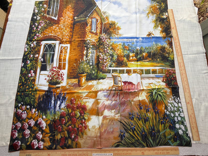 Art Scarf French Country Rose Patio Southern Mediterranean Mansion Seaside High End Silk Twill 41 Inches