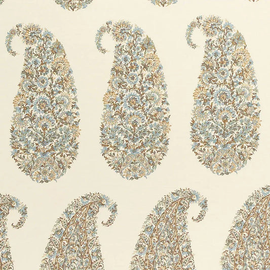 Schumacher Shirala Paisley in Aqua Multicolor floral patterns Wallpaper MSRP USD 368/y