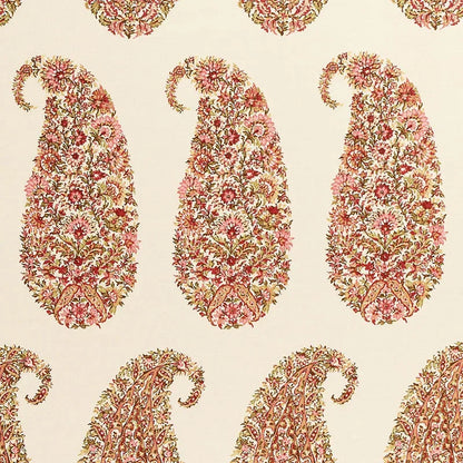 Schumacher Shirala Paisley in Berry Red Multicolor floral patterns Wallpaper MSRP USD 368/y