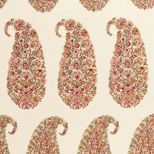 Schumacher Shirala Paisley in Berry Red Multicolor floral patterns Wallpaper MSRP USD 368/y