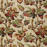 Special Order Schumacher Kemscott in Document Red Green Cream Linen Large Flora Tree Foliage
