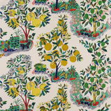 Schumacher Citrus Garden in Primary Trees Toile Linen Fabric Primary Multi - Special Order