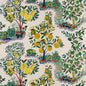 Schumacher Citrus Garden in Primary Trees Toile Linen Fabric Primary Multi MSRP396/Y