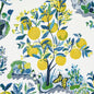 Schumacher Citrus Garden in Pole Trees Toile Linen Fabric Primary Multi MSRP396/Y