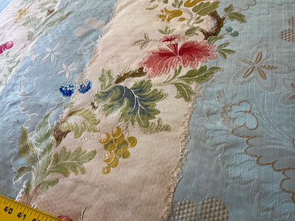 Scalamandre Colony  Villa Lante Stripe Multi on Sky Blue Renaissance Classic MSRP USD 618/y