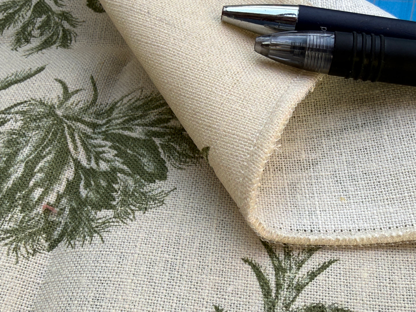 Lee Jofa Kravet Plumes Green Beige Botanical Floral Print 100% Linen - Special order - MSRP USD 556/y